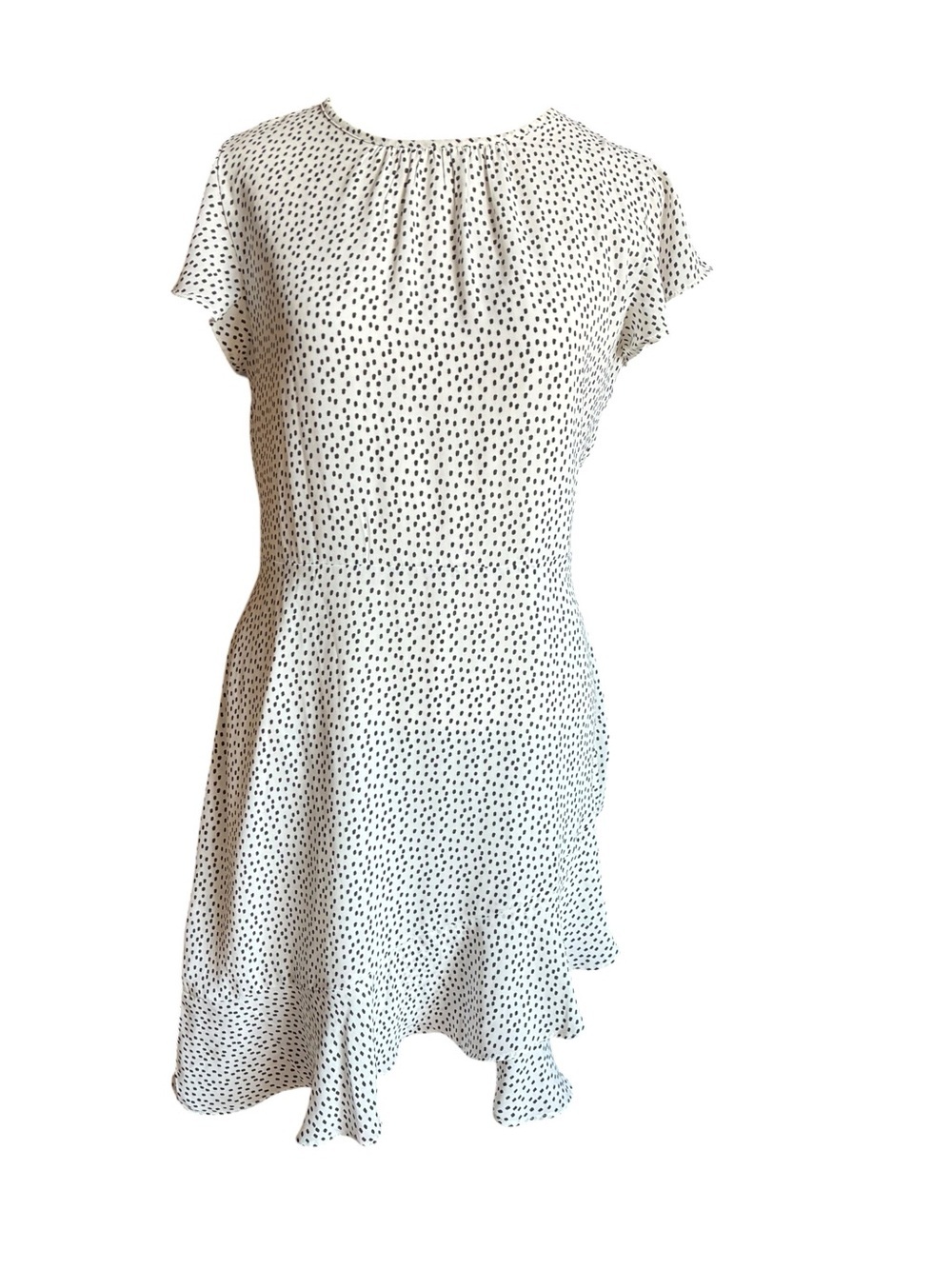 White Mini Dress with Black Dot Print